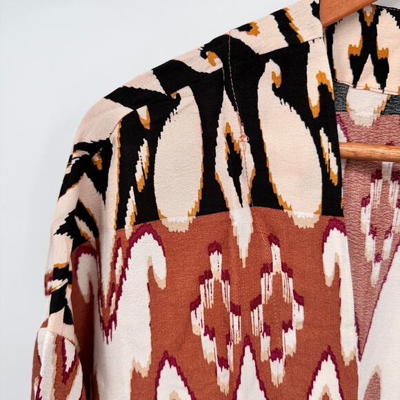 EVEREVE NWT Brown Orange Mila Maxi Wrap Kimono Cover Up Top // M/L - Picture 13 of 15